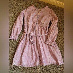 Crewcuts size 14 purple and white striped cotton dress